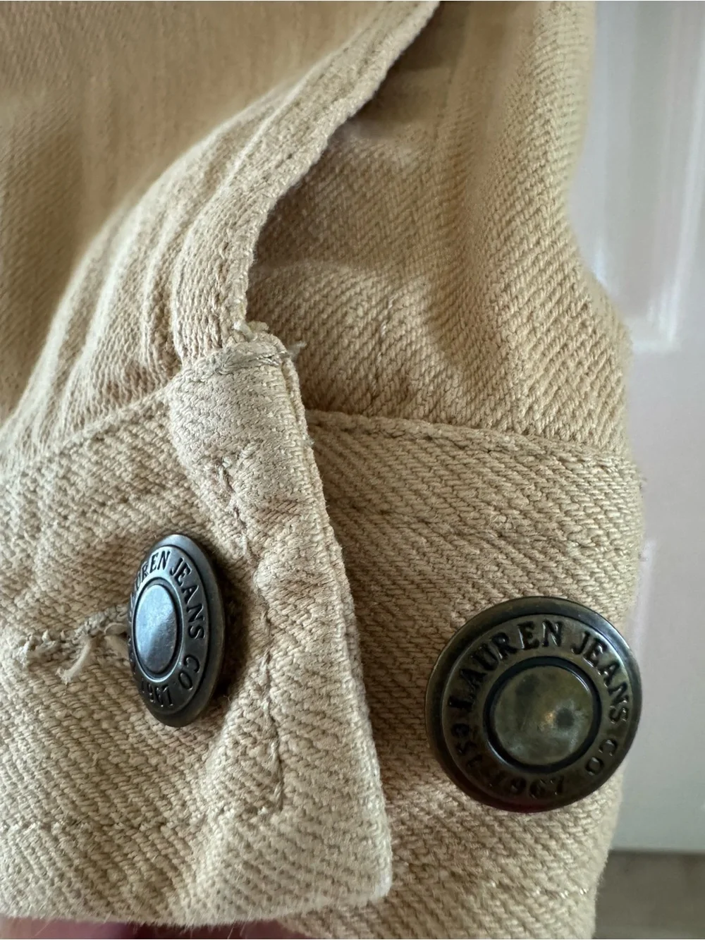Ralph Lauren Tan Jean Jacket with Corduroy Collar - Picture 5 of 6